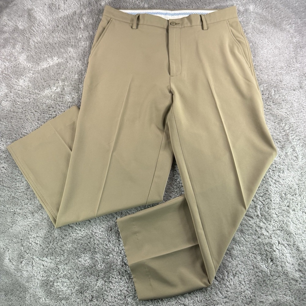 FootJoy Golf Pants Mens 36x30 Khaki Performance Stretch Flat Front Athletic